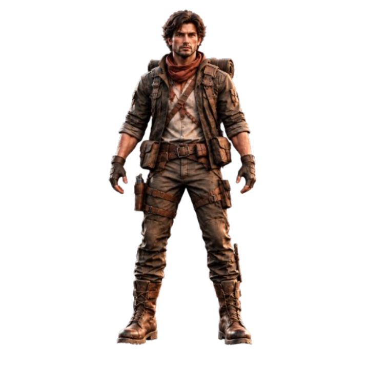 Front view of the 3D character model