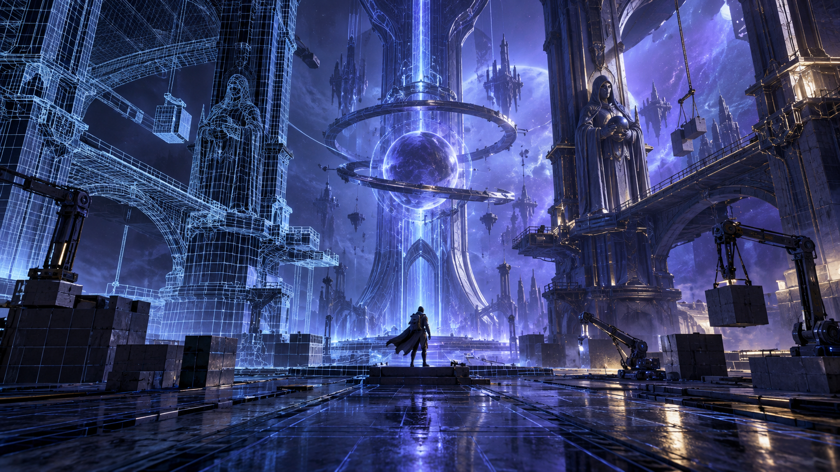 Production-quality science-fiction character created through the 3D pipeline